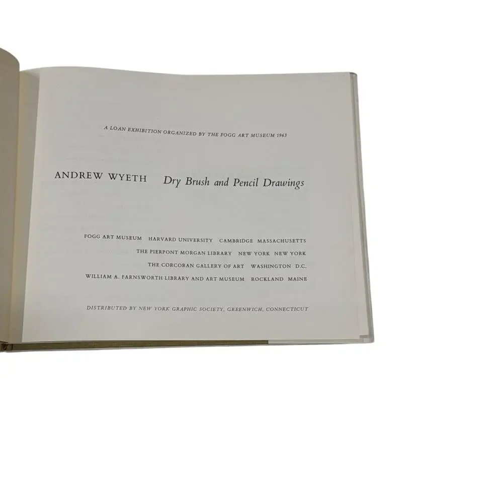 Vintage 1963 Andrew Wyeth Dry Brush and Pencil Drawings Book